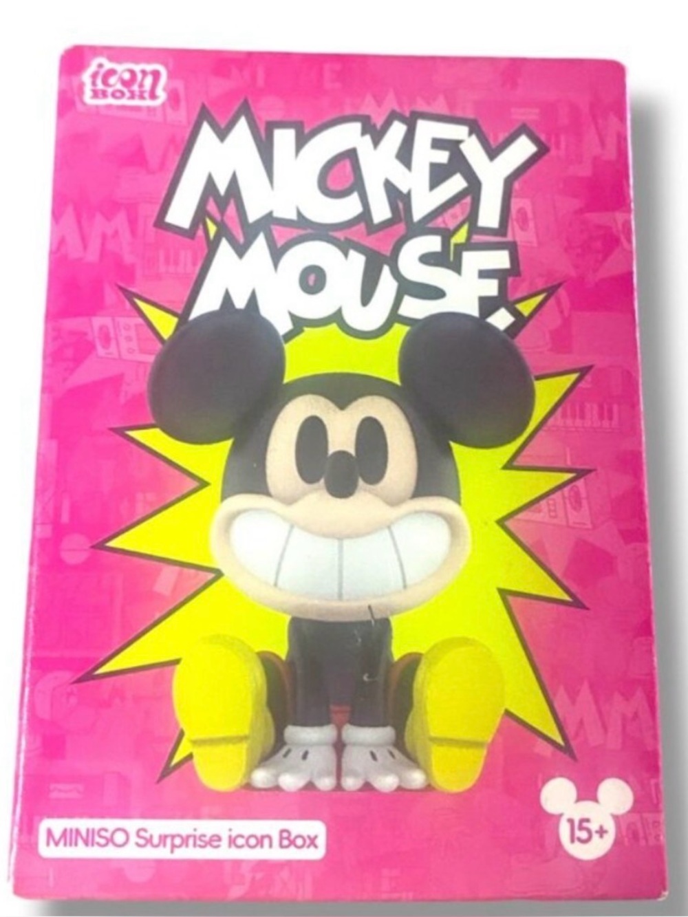 MINISO Mickey Mouse Pink Surprise Icon Box - Yellow & Black Figure